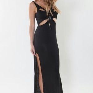 Wilde Heart Cutout Black Maxi Dress